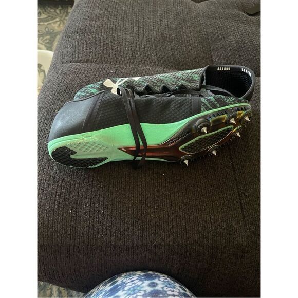 Under Armour Mens Black & Green Speedform Miler Pro Track Spikes Athletic Shoes - Picture 11 of 14